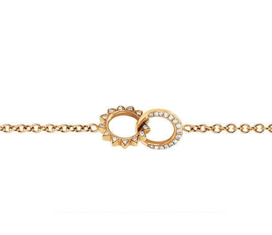 Baby Pavé Diamond Interlocking Unity Bracelet | Ready to Ship Yellow Gold by Logan Hollowell Jewelry