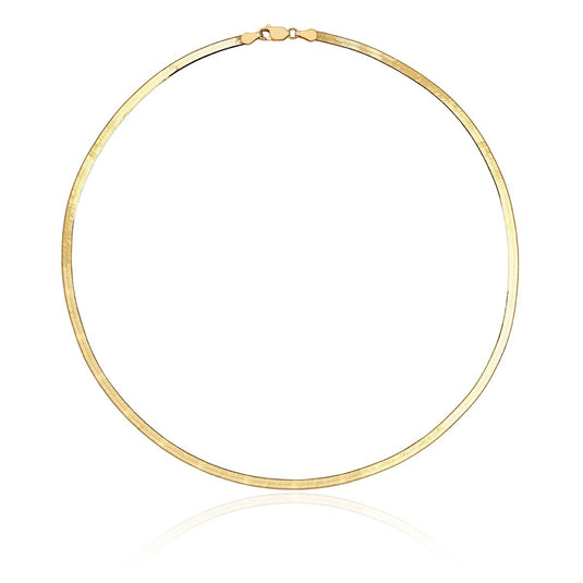 Medium Liquid Gold Herringbone Necklace | Ready to Ship 18" by Logan Hollowell Jewelry