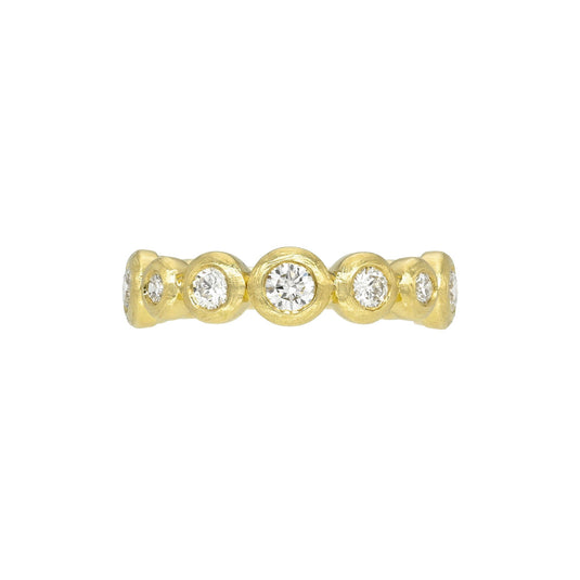 Diamond Bubble Band Yellow Gold 18K 3 by Logan Hollowell Jewelry