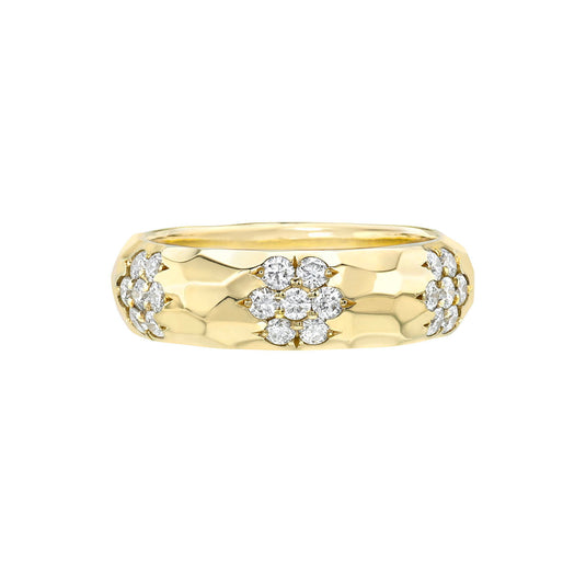 Sevenfold Eternity Diamond Cluster Band Yellow Gold 3 by Logan Hollowell Jewelry