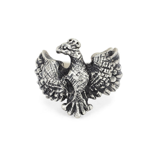 Men's Phoenix Ring | Ready to Ship Oxidized Silver 9 by Logan Hollowell Jewelry