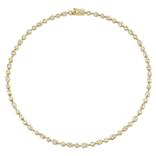 Diana Bezel Diamond Choker - 13.5" Yellow Gold 13.5" by Logan Hollowell Jewelry