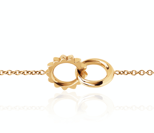 Interlocking Unity Solid Gold Bracelet Yellow Gold by Logan Hollowell Jewelry