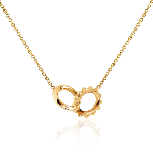 Solid Interlocking Unity Necklace Yellow Gold by Logan Hollowell Jewelry