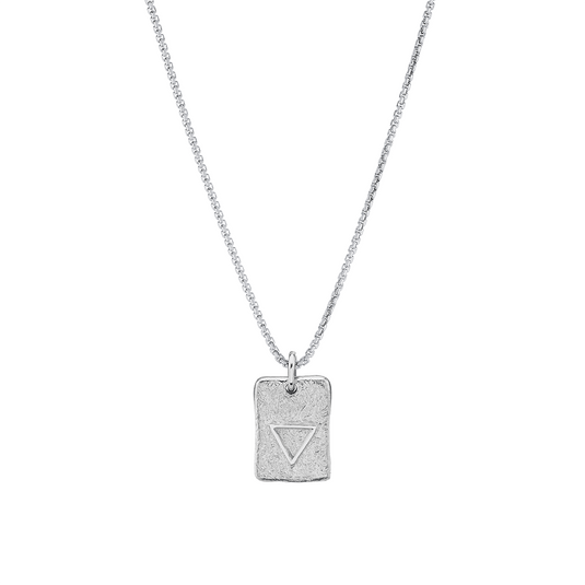 Water Element Plate Necklace 18" White Gold by Logan Hollowell Jewelry