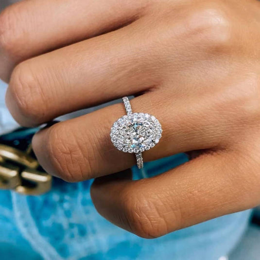 Oval Halo Diamond Ring