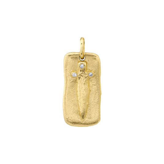 Sword Plate Yellow Gold by Logan Hollowell Jewelry
