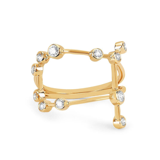 Gemini Constellation Ring Yellow Gold 3 by Logan Hollowell Jewelry