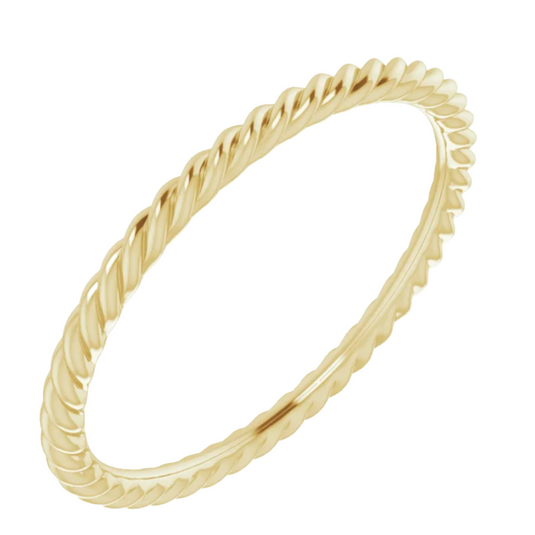 14k Gold Skinny Rope Eternity Band
