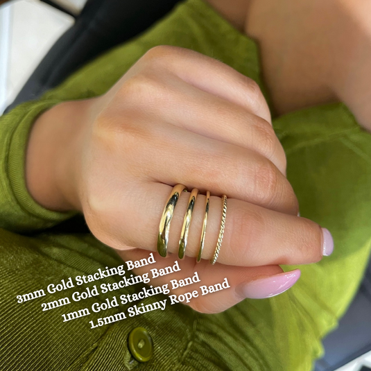 14k Gold Skinny Rope Eternity Band