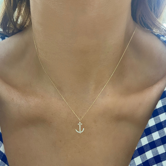 "Drop Your Anchor" Diamond Anchor Necklace