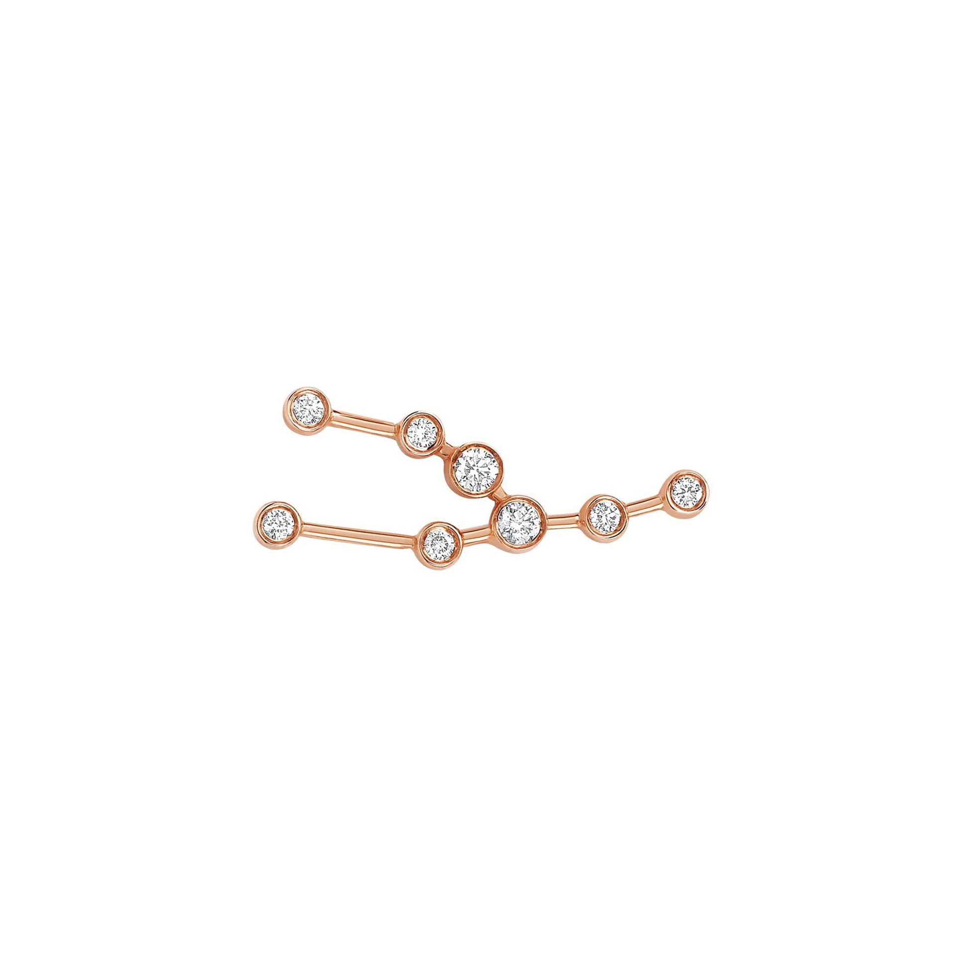 Baby Taurus Diamond Constellation Stud | Ready to Ship Yellow Gold Single Right by Logan Hollowell Jewelry