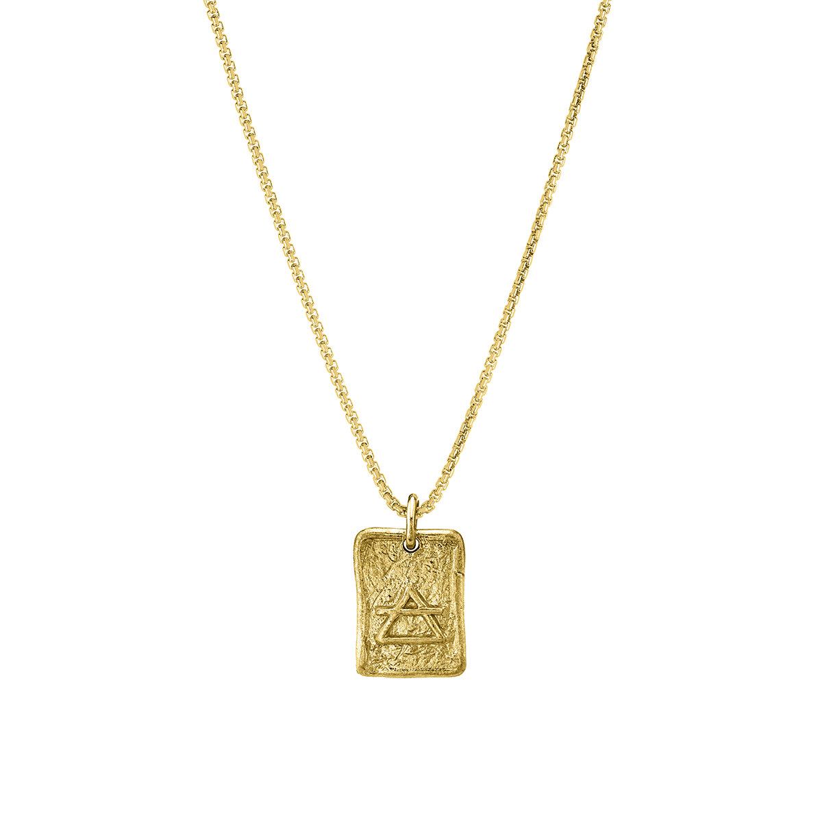 Air Element Plate Necklace Yellow Gold 18" by Logan Hollowell Jewelry