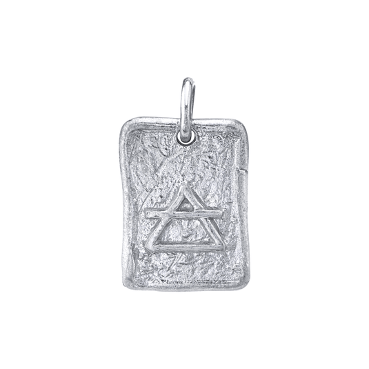 Air and Fire Element Plate White Gold by Logan Hollowell Jewelry
