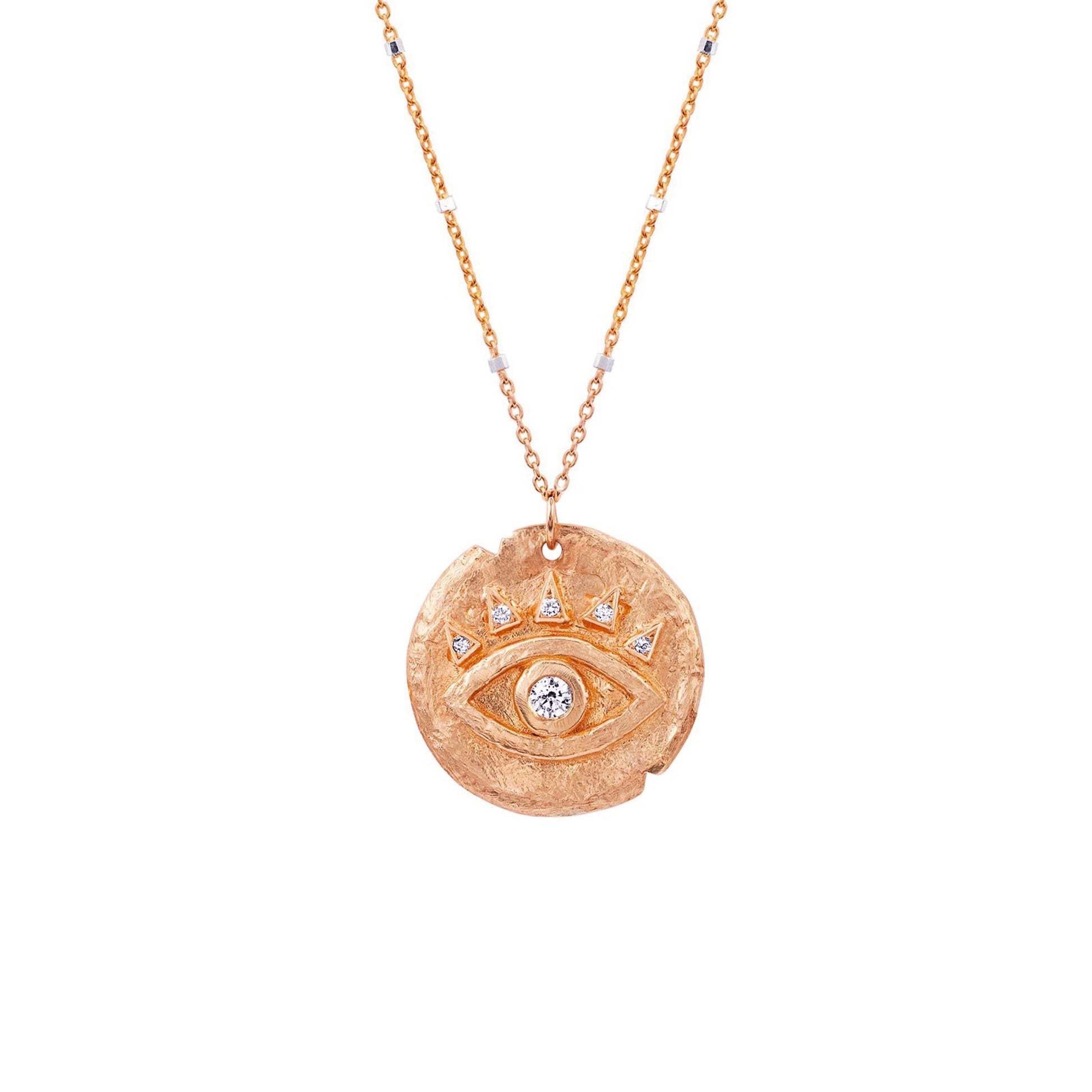 Diamond Baby Eye of Protection Coin Pendant | Ready to Ship by Logan Hollowell Jewelry