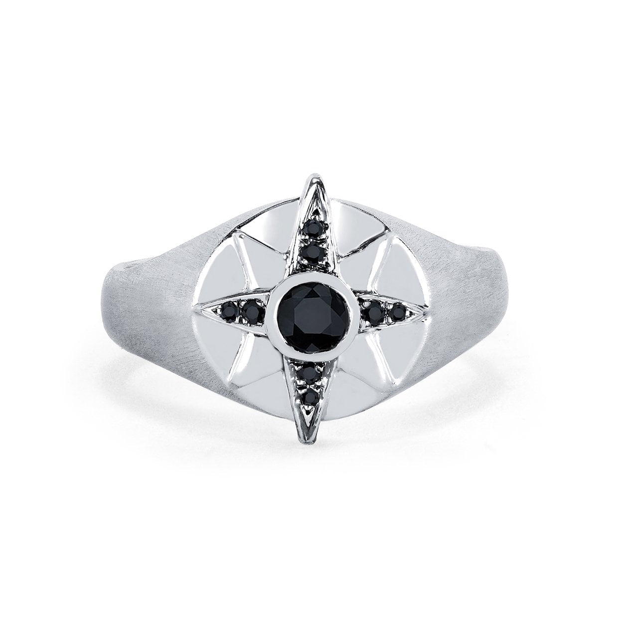 Men's North Star Signet Ring | Ready to Ship White Gold 9.5 by Logan Hollowell Jewelry
