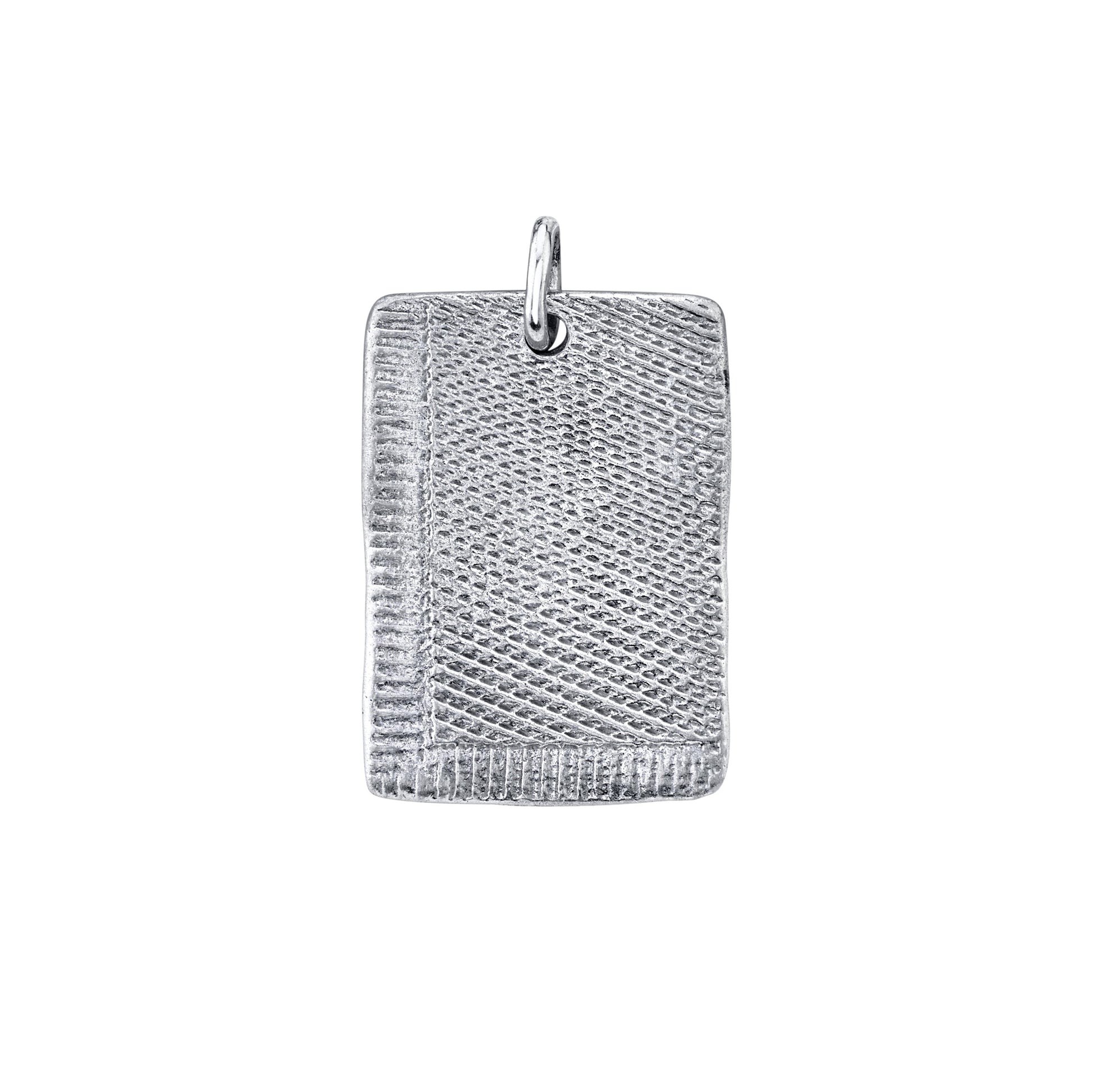 Textured Alchemy Plate Pendant White Gold   by Logan Hollowell Jewelry