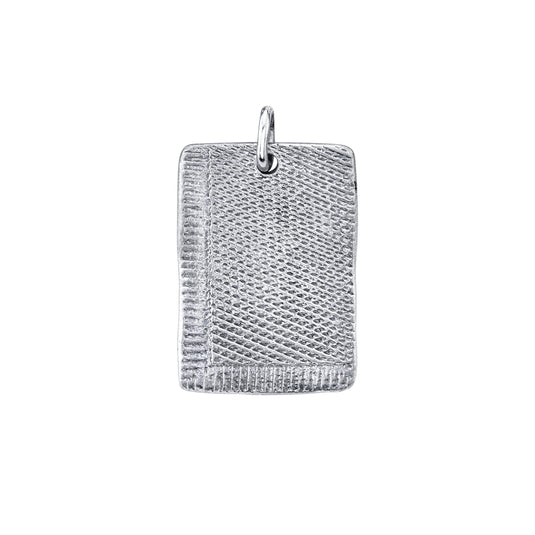 Textured Alchemy Plate Pendant White Gold   by Logan Hollowell Jewelry