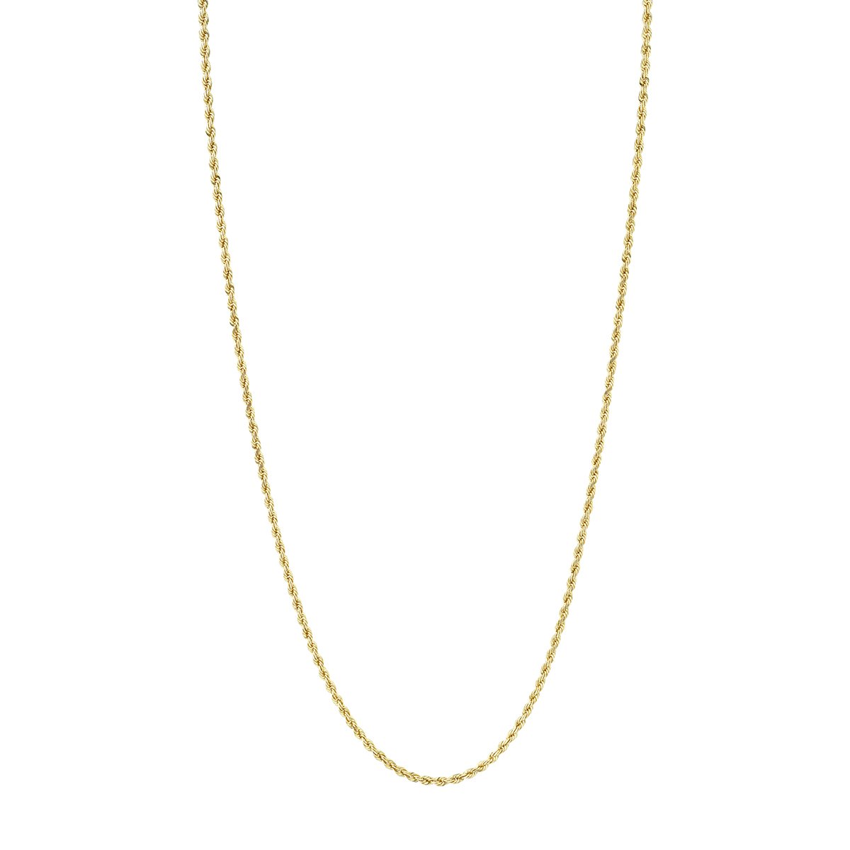 Men's Small Golden Rope Chain Yellow Gold 18"  by Logan Hollowell Jewelry