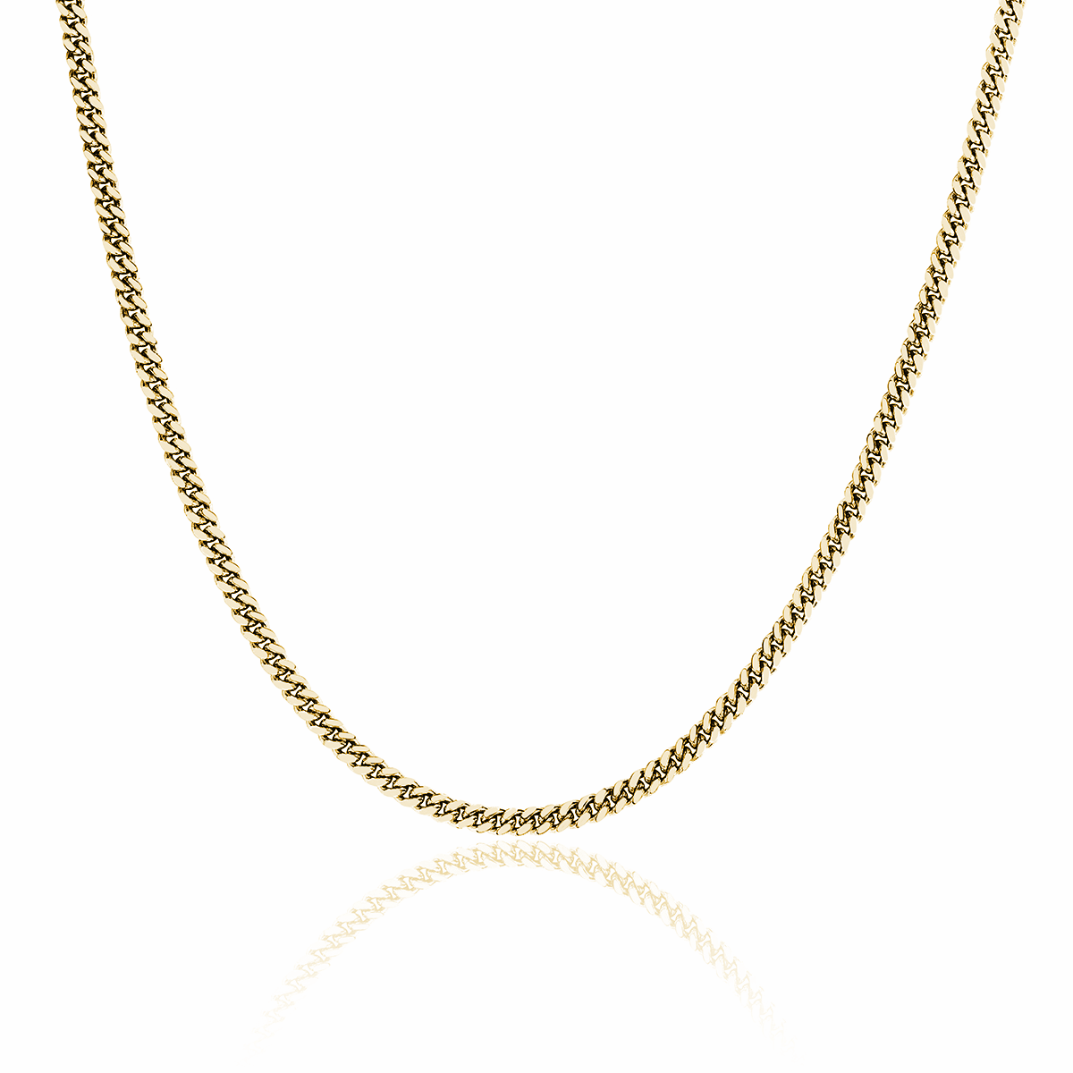 Men's Cuban Chain Necklace Yellow Gold 18" by Logan Hollowell Jewelry