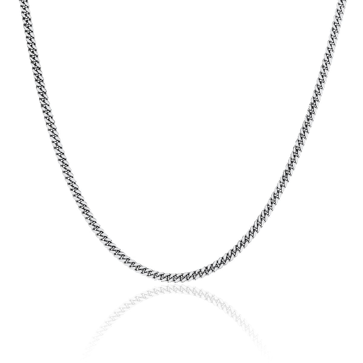 Men's Cuban Chain Necklace | Ready to Ship White Gold 20" by Logan Hollowell Jewelry