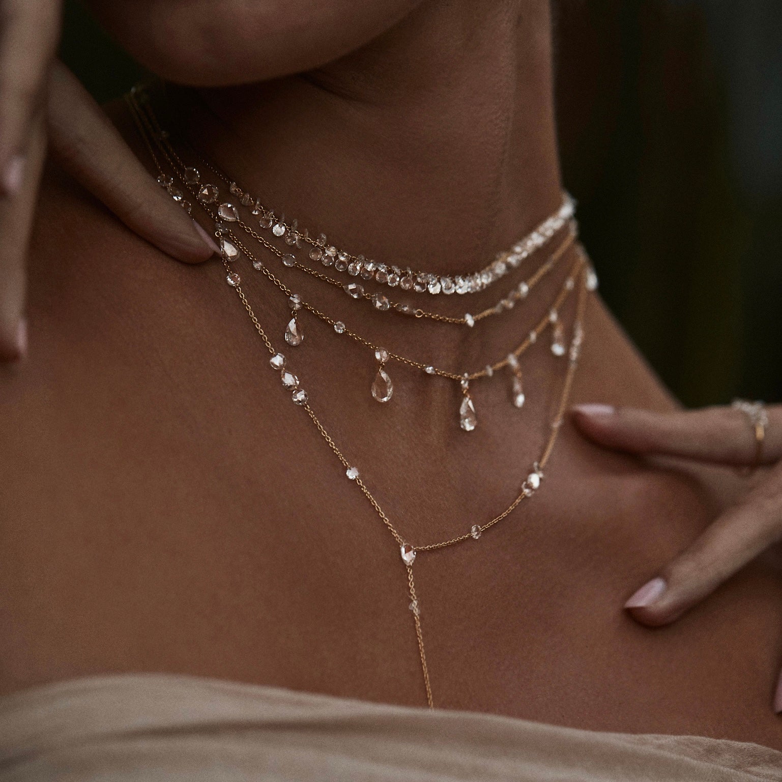 Eau de Rose Cut Diamond Necklace | Ready to Ship by Logan Hollowell Jewelry