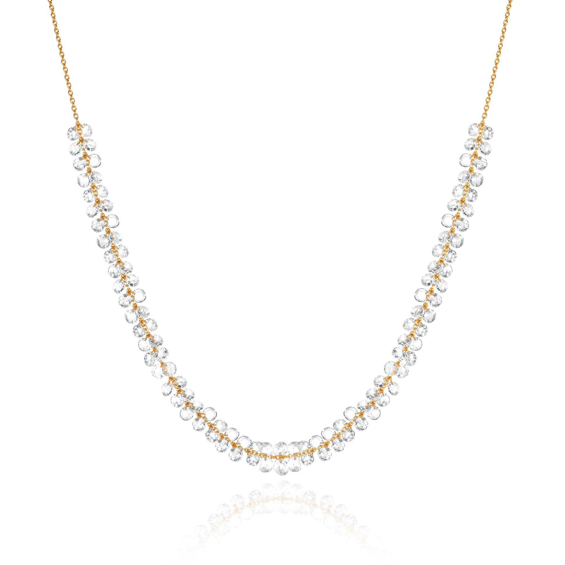Eau de Rose Cut Diamond Necklace | Ready to Ship Yellow Gold 17"-18" by Logan Hollowell Jewelry