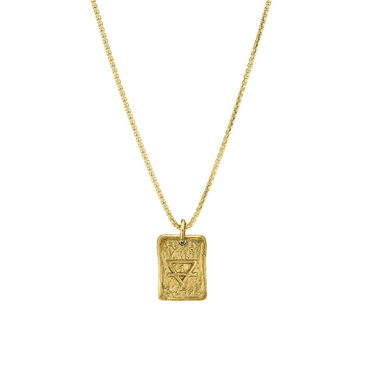 Earth Element Plate Necklace Yellow Gold 18" by Logan Hollowell Jewelry