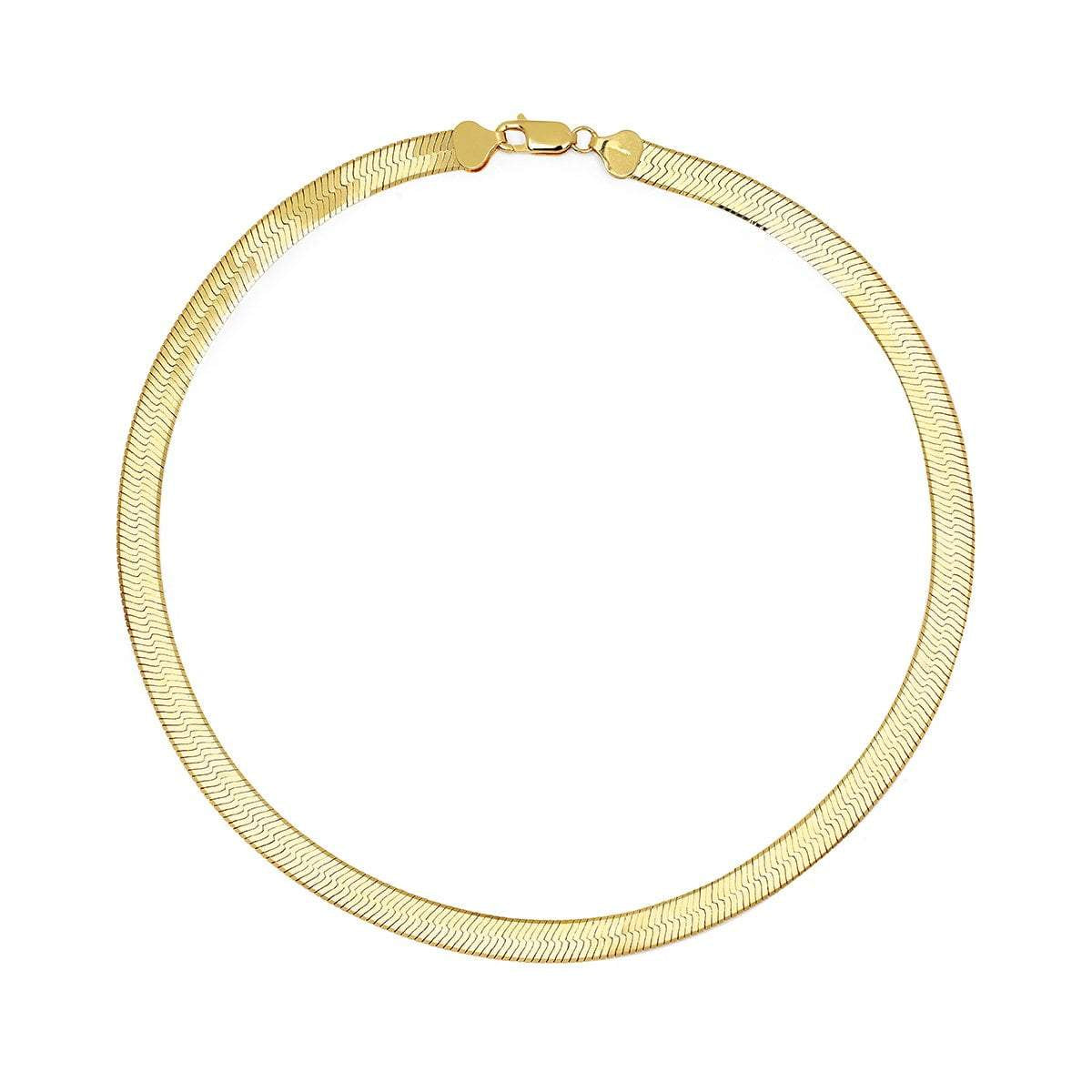 Large Liquid Gold Herringbone Necklace    by Logan Hollowell Jewelry