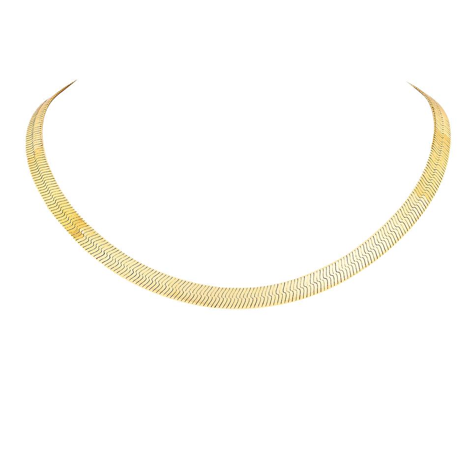 Large Liquid Gold Herringbone Necklace 16"   by Logan Hollowell Jewelry