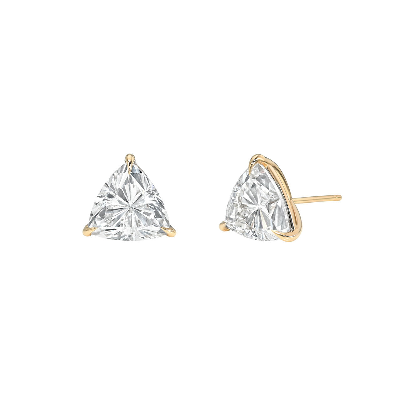Trillion Diamond Martini Studs Rose Gold 14K by Logan Hollowell Jewelry