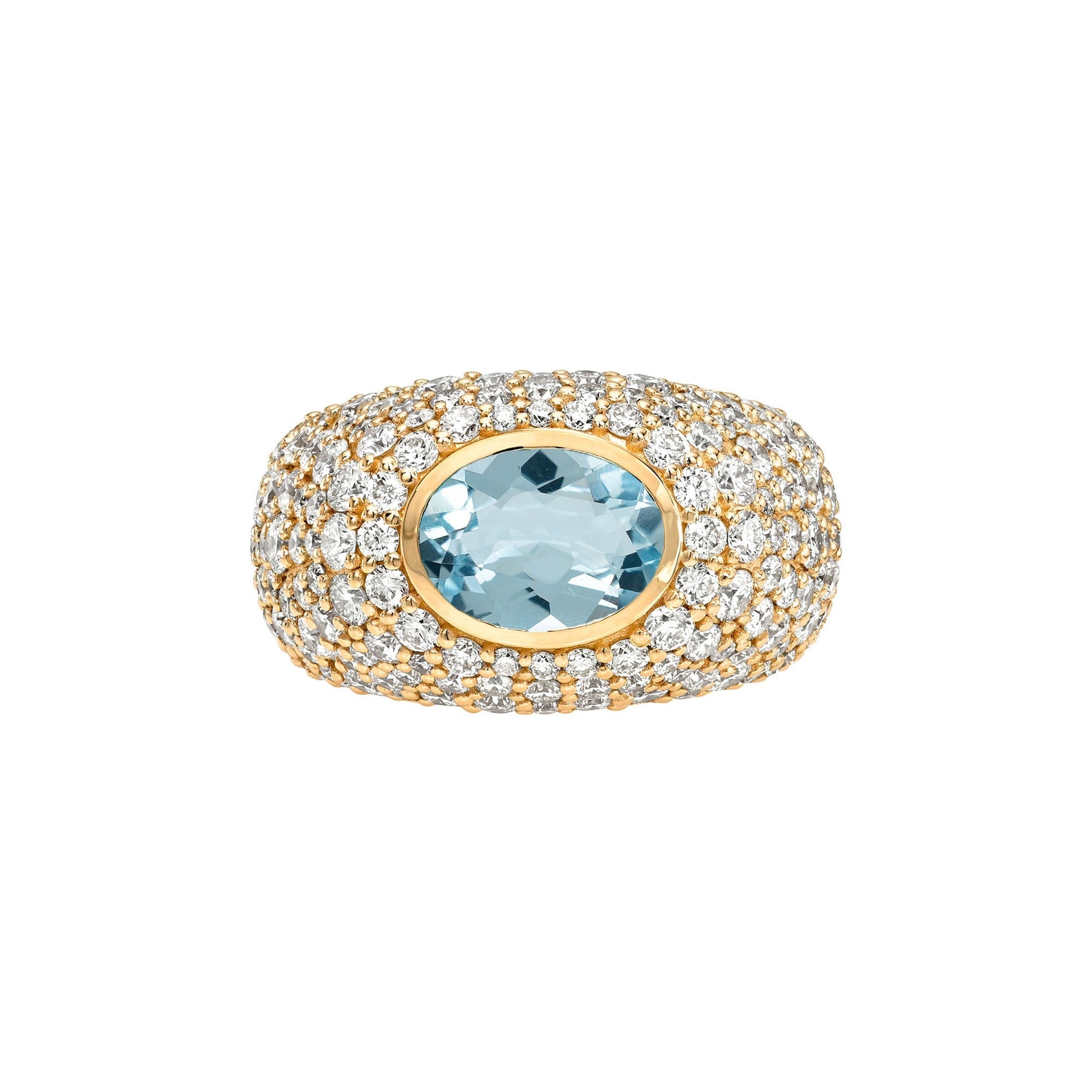 The OG Aquamarine Signet Ring Rose Gold 3 by Logan Hollowell Jewelry