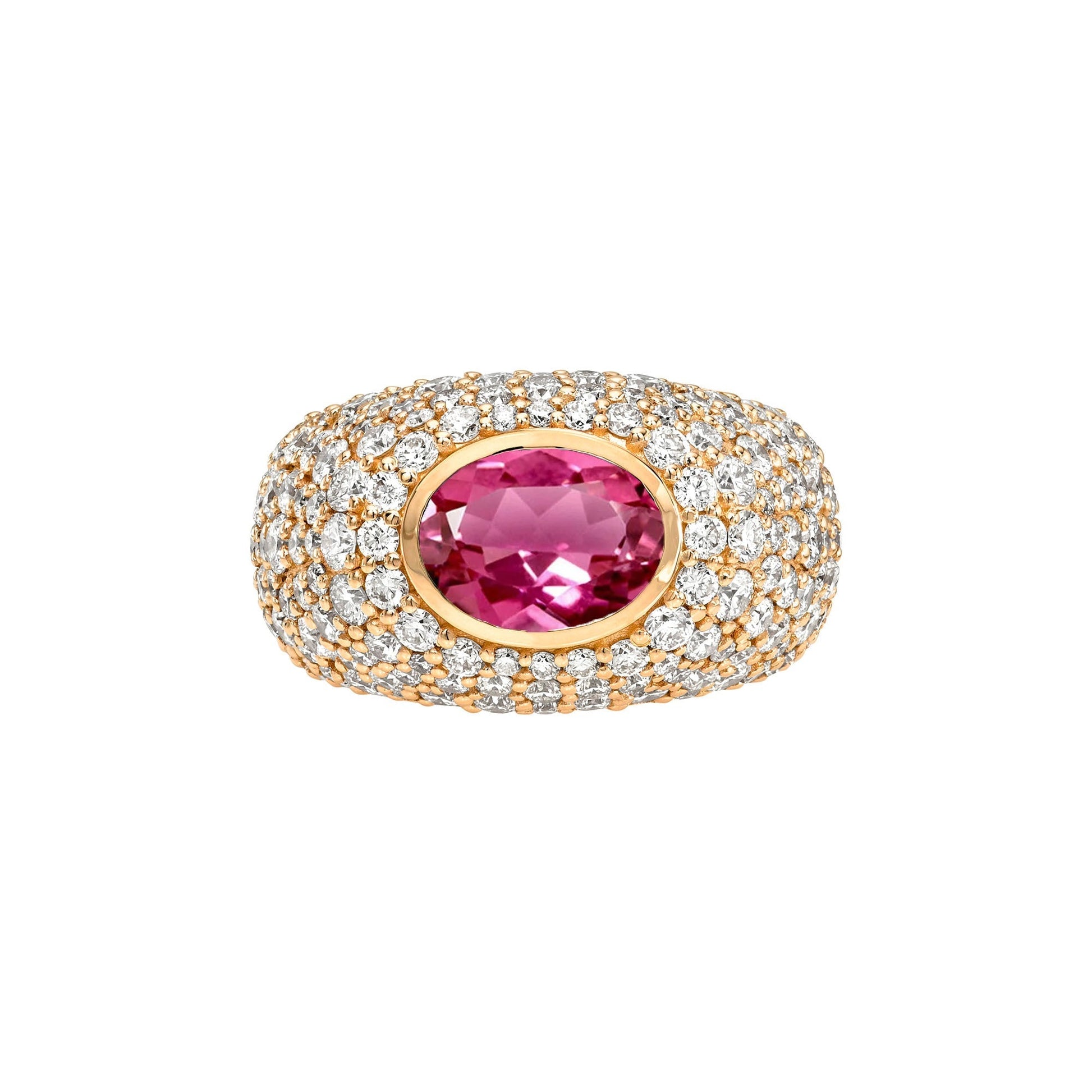 The OG Rubelite Signet Ring Rose Gold 3 by Logan Hollowell Jewelry