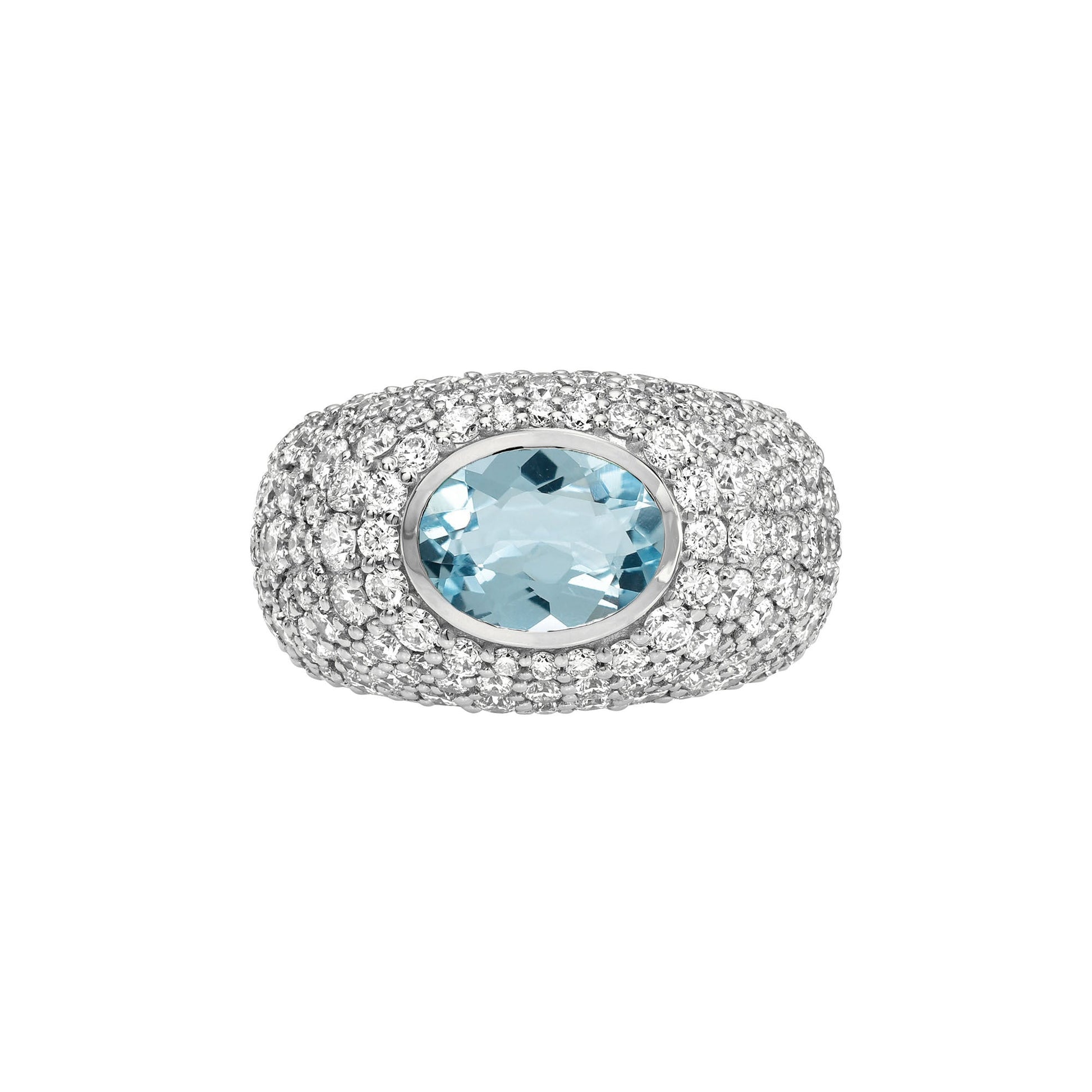 The OG Aquamarine Signet Ring White Gold 3 by Logan Hollowell Jewelry