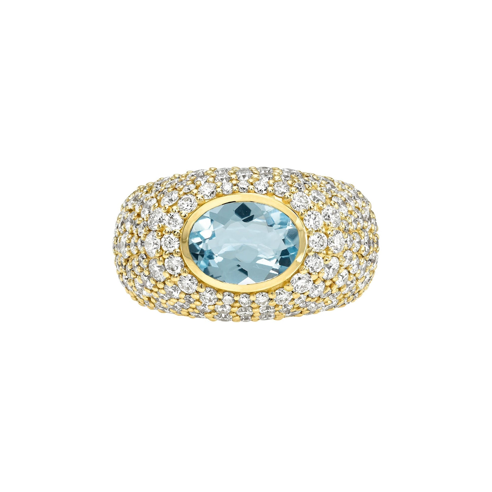 The OG Aquamarine Signet Ring Yellow Gold 3 by Logan Hollowell Jewelry