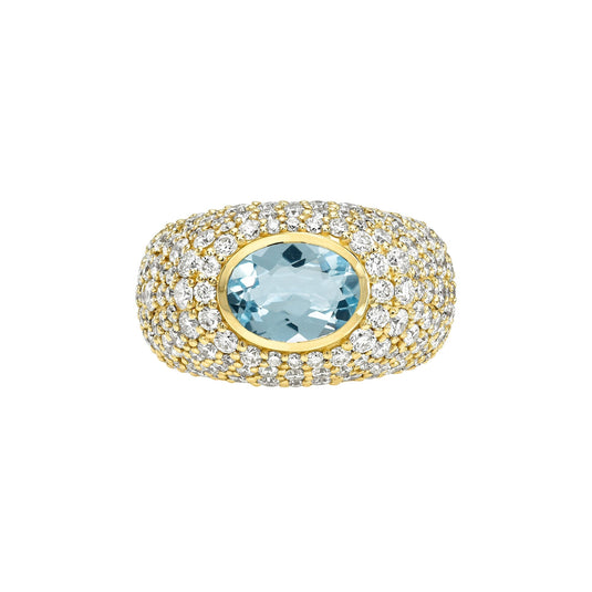 The OG Aquamarine Signet Ring Yellow Gold 3 by Logan Hollowell Jewelry