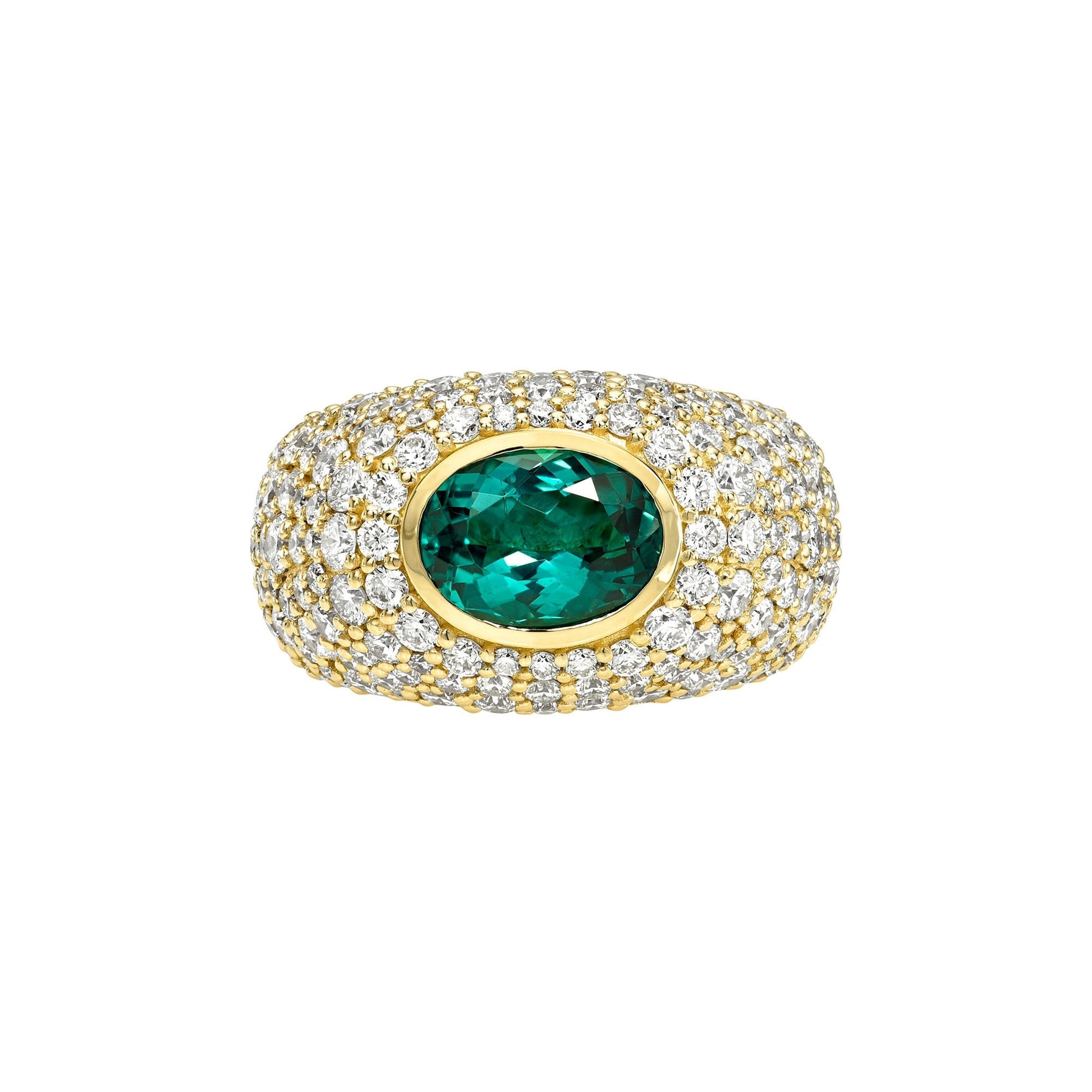 The OG Lagoon Tourmaline Signet Ring Yellow Gold 2.5 by Logan Hollowell Jewelry
