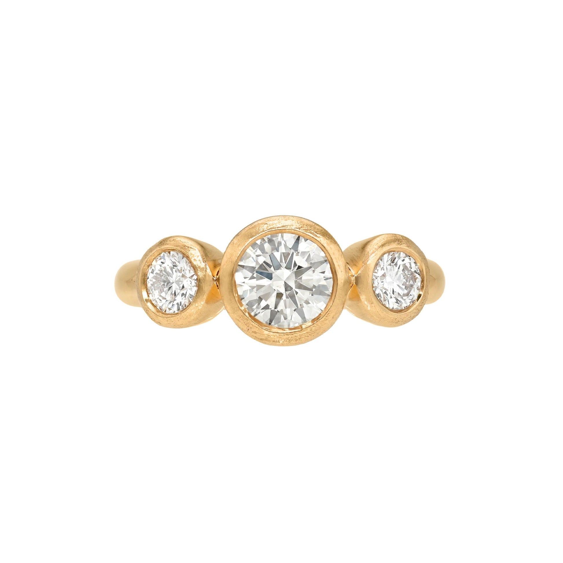 Diamond Bubble Trinity Ring Rose Gold 14K 3 by Logan Hollowell Jewelry