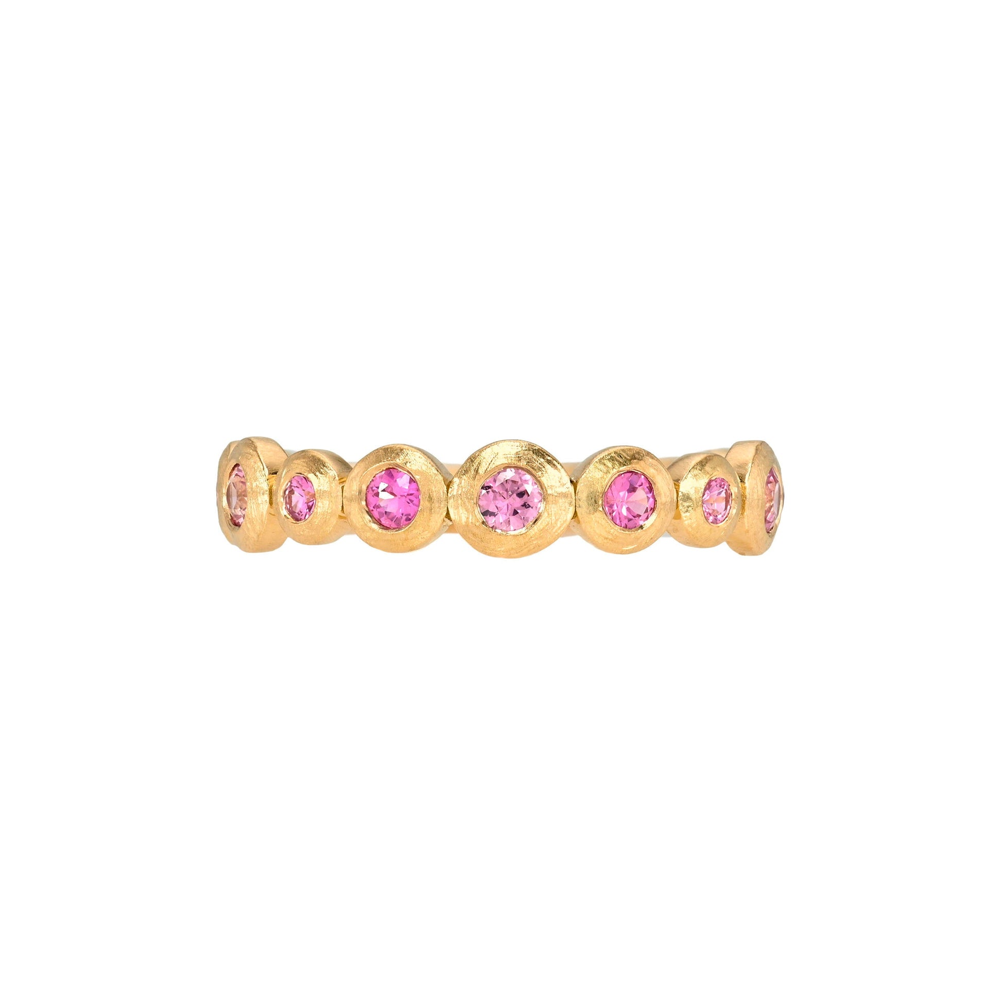 Petite Pink Sapphire Bubble Ring Rose Gold 14K 3 by Logan Hollowell Jewelry