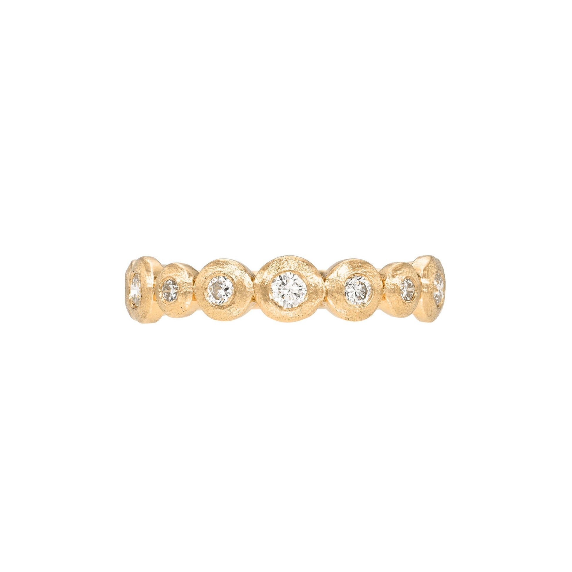 Petite Diamond Bubble Ring Rose Gold 14K 3 by Logan Hollowell Jewelry