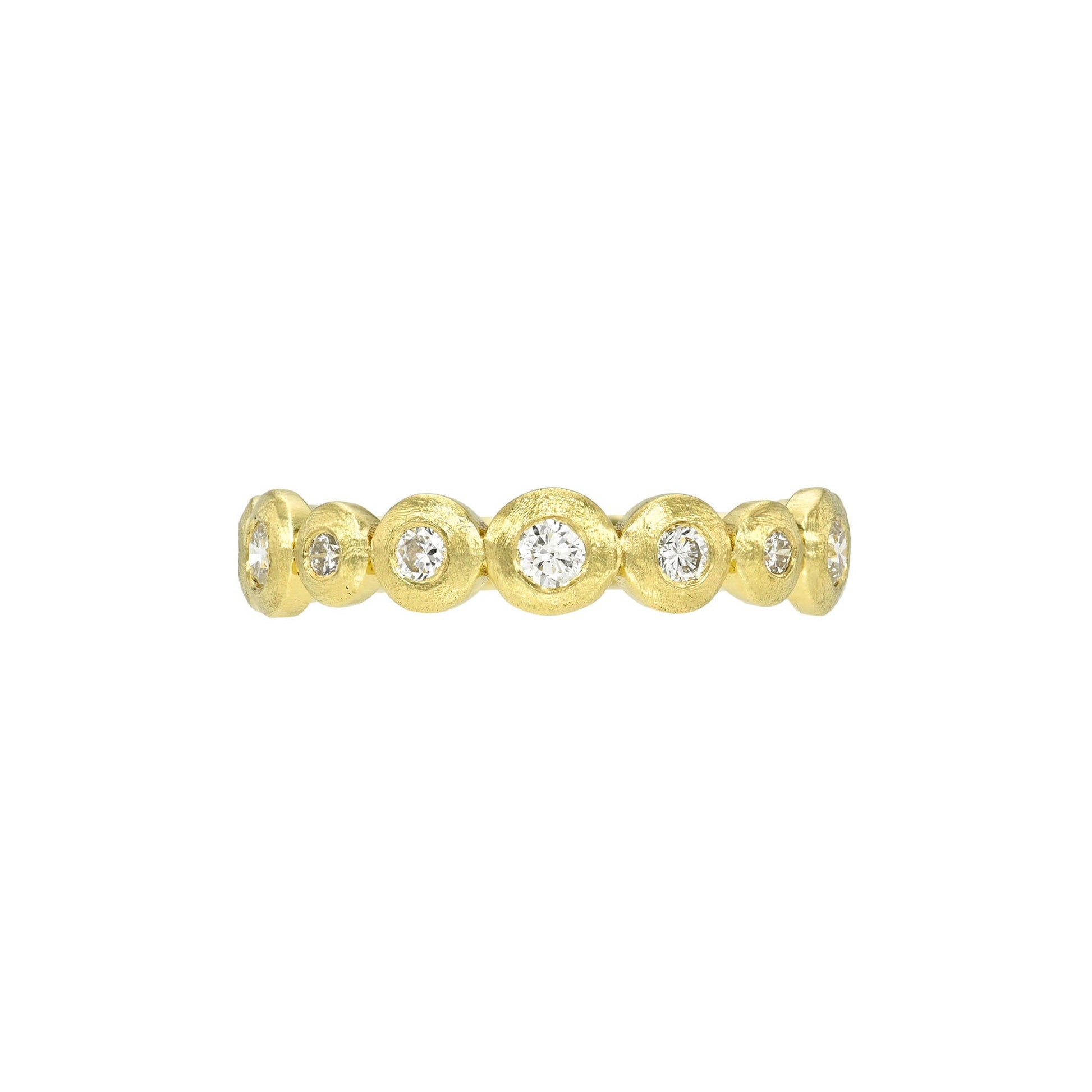 Petite Diamond Bubble Ring Yellow Gold 14K 3 by Logan Hollowell Jewelry
