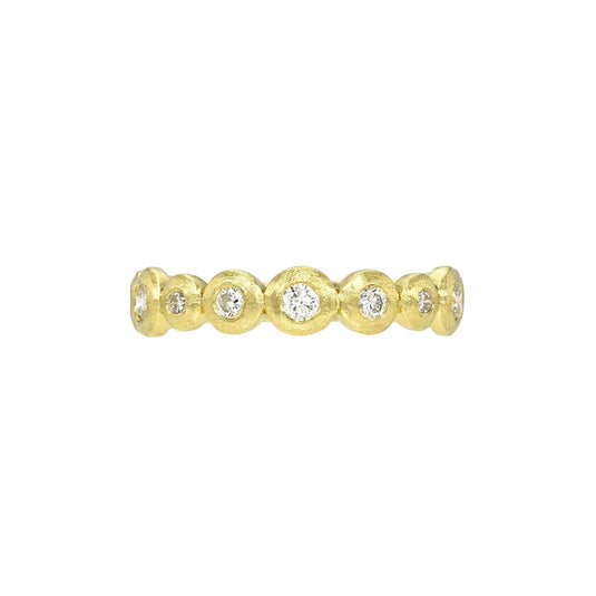 Petite Diamond Bubble Ring Yellow Gold 14K 3 by Logan Hollowell Jewelry