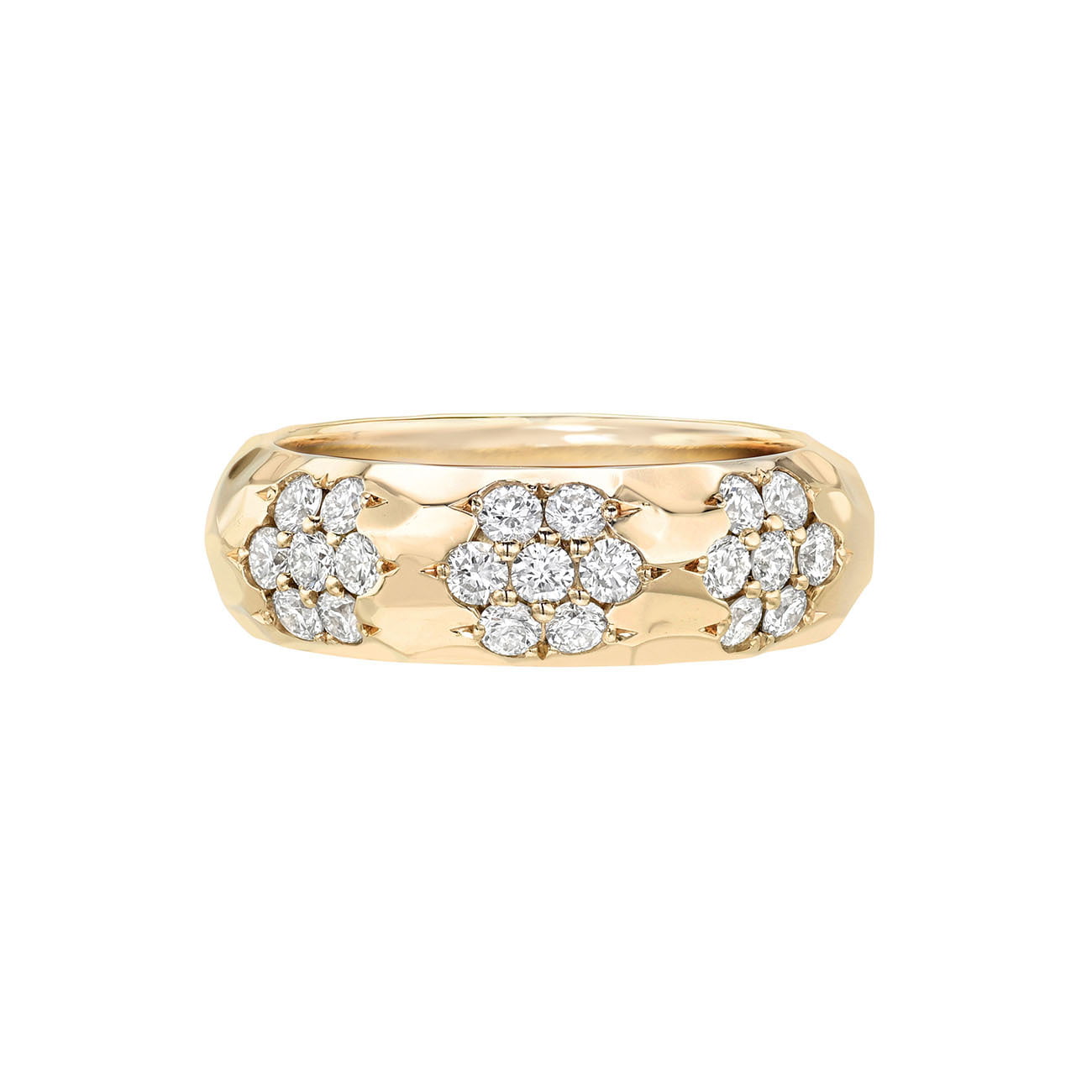 Sevenfold Diamond Cluster Band Rose Gold 3 by Logan Hollowell Jewelry