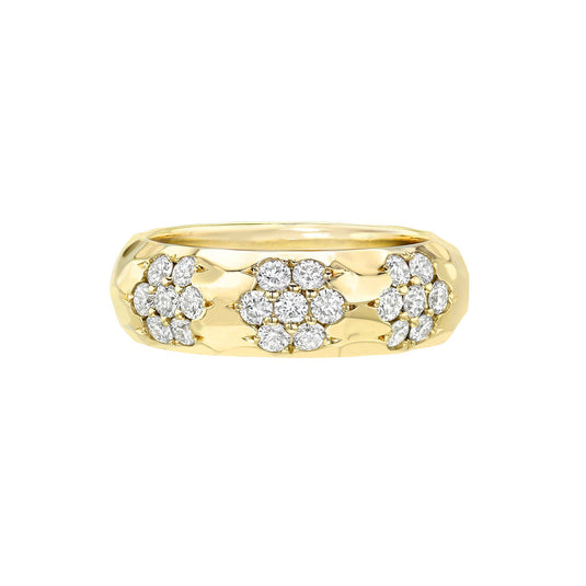 Sevenfold Diamond Cluster Band Yellow Gold 3 by Logan Hollowell Jewelry