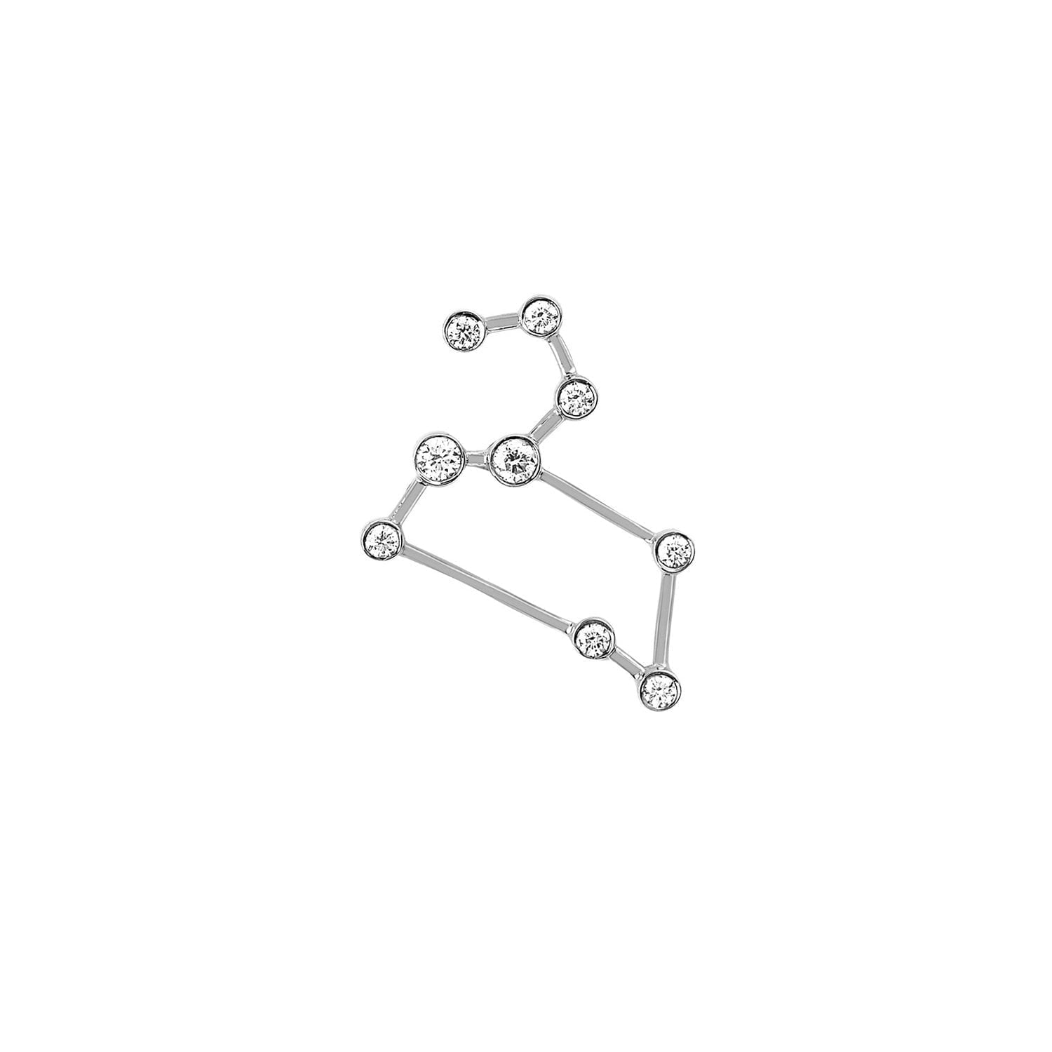 Petite Leo Diamond Constellation Studs White Gold Single Left by Logan Hollowell Jewelry