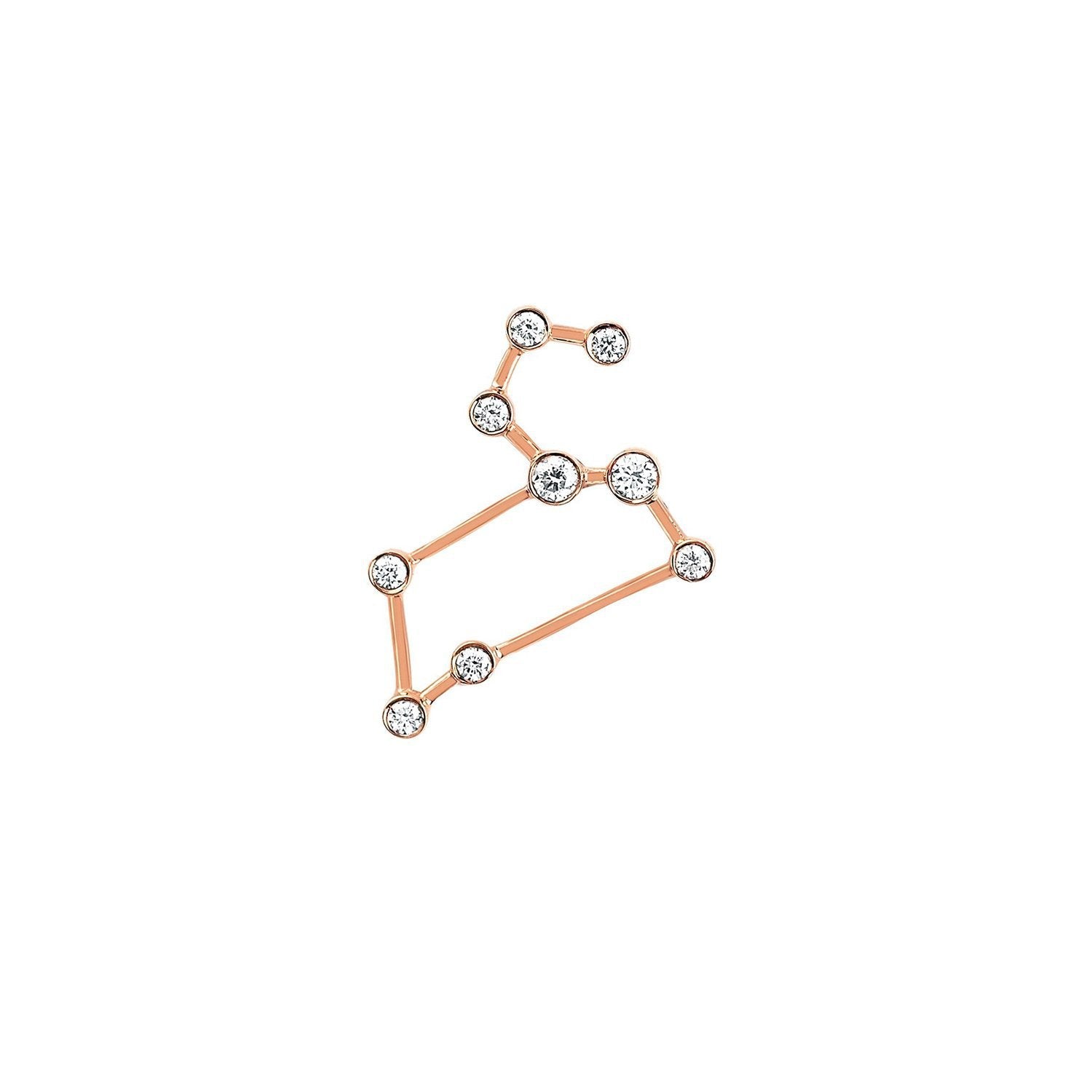 Petite Leo Diamond Constellation Studs Rose Gold Single Right by Logan Hollowell Jewelry