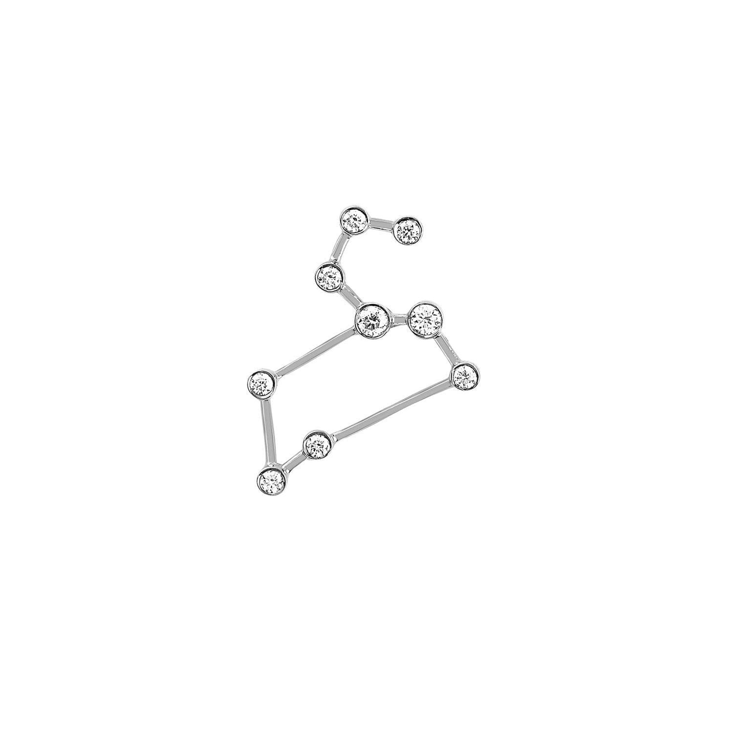 Petite Leo Diamond Constellation Studs White Gold Single Right by Logan Hollowell Jewelry