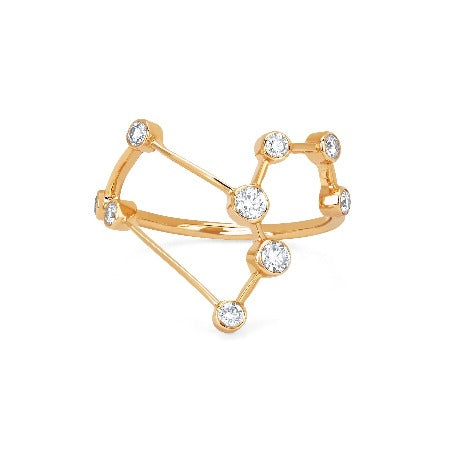 Leo Constellation Ring Yellow Gold 3  by Logan Hollowell Jewelry