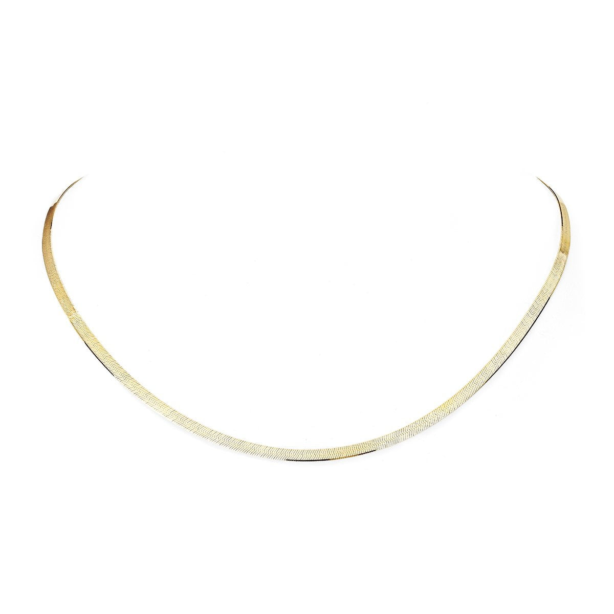 Small Liquid Gold Herringbone Necklace | Ready to Ship 18" by Logan Hollowell Jewelry