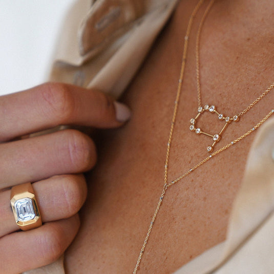 Signet Ring with Mosaic Diamond Center    by Logan Hollowell Jewelry